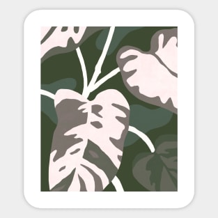 Dark Philodendron illustration Sticker